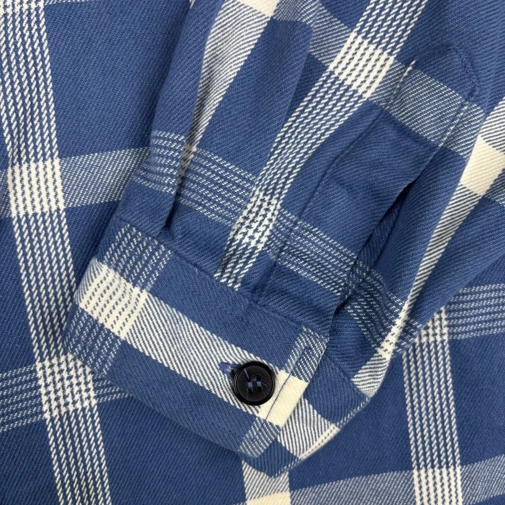 Rustic Outfitters Shacket Mens 2XL Full Zip Blue Plaid Shirt Jacket Outdoors